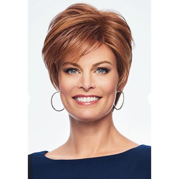 Hairdo Instant Short Cut Synthetic Styled Wig in Medium Brown with Ginger - Picture 1 of 5